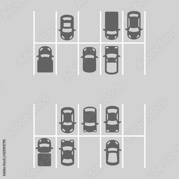 Fototapeta Top View Of Parking Lot. Vector