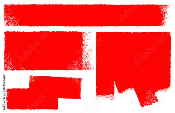 Fototapeta Banner Set rot, Farbroller Textur
