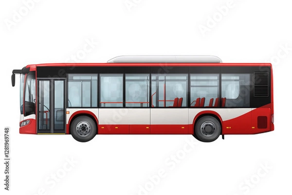 Obraz red bus isolated on white background