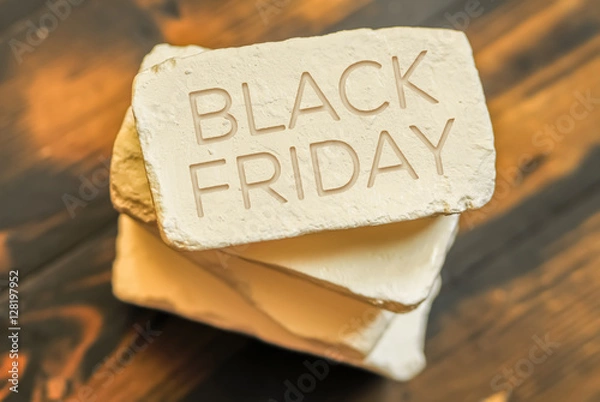 Fototapeta Black friday poster. Embossing on soap
