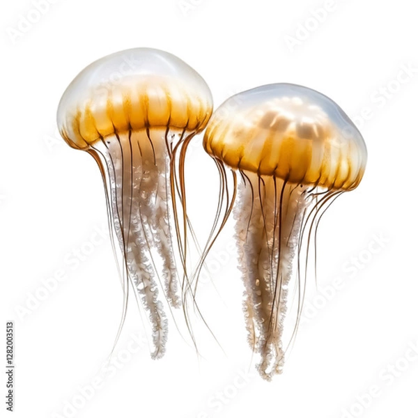 Fototapeta Two jellyfish isolated on transparent background