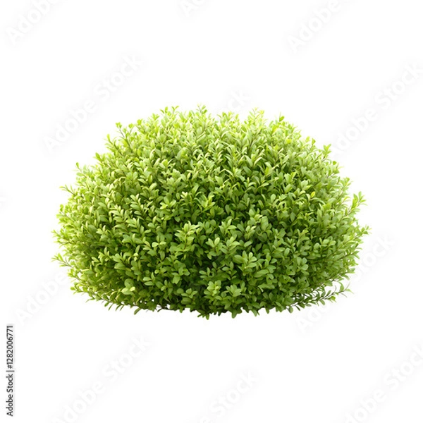Fototapeta Fluffy 3D Cartoon Bush Isolated on Transparent Background
