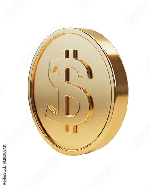 Obraz Golden Dollar Coin with Dollar Sign