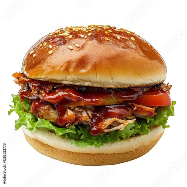 Obraz hamburger isolated on white