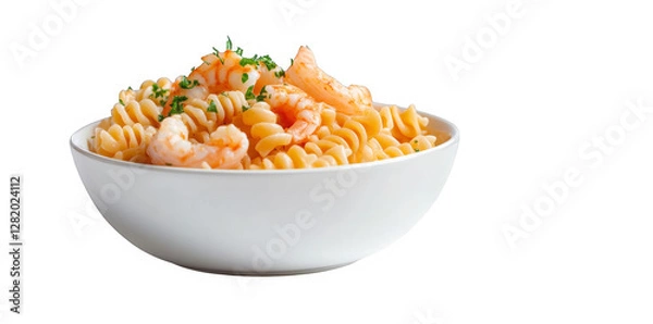 Obraz Shrimp Pasta in White Bowl