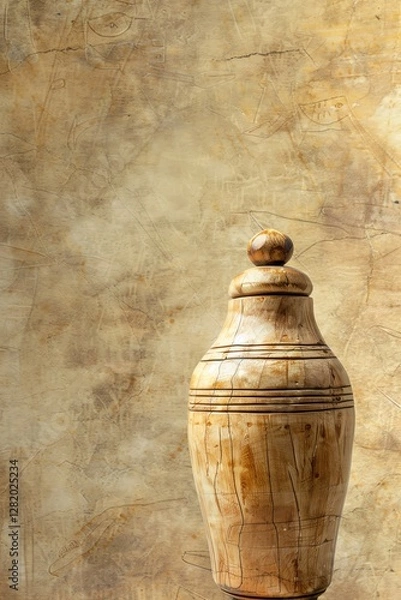 Fototapeta Canopic jar replicas, border, background wallpaper, blank in the middle, minimalism, negative space, used for postcard template