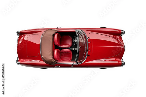 Obraz Top View of a Red Sports Car