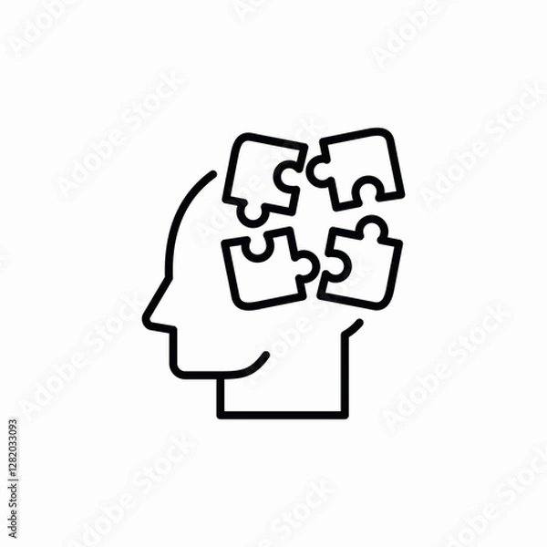 Fototapeta mind puzzle solve icon sign vector