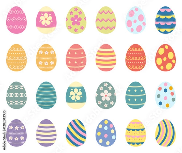Obraz Set of Easter Eggs in vector style-Happy Easter