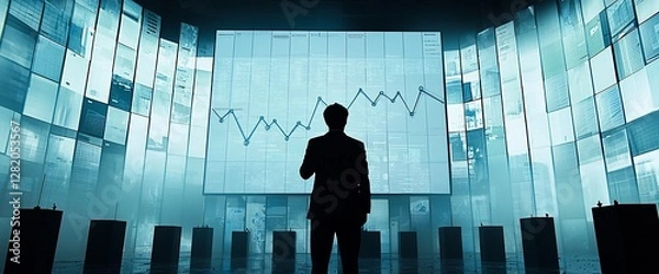 Fototapeta Businessman Presenting Declining Graph Conference