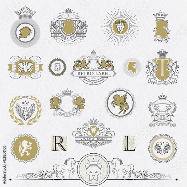 Obraz Heraldry outline collection