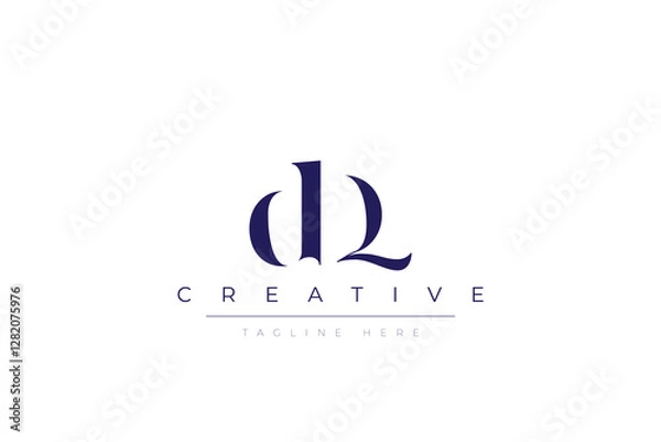 Fototapeta dQ abstract  minimalist letters Logo Monogram. It is a minimalist logo, this logo is made by combining two letters
