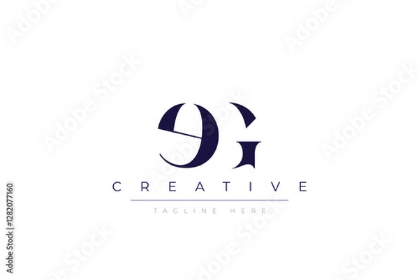 Fototapeta eG abstract  minimalist letters Logo Monogram. It is a minimalist logo, this logo is made by combining two letters