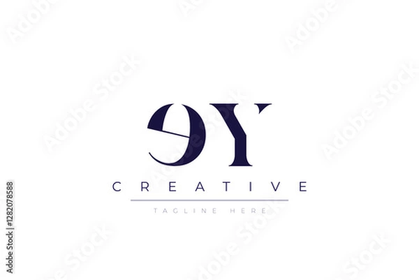 Fototapeta eY abstract  minimalist letters Logo Monogram. It is a minimalist logo, this logo is made by combining two letters