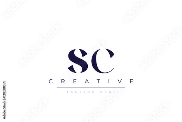 Fototapeta sC abstract  minimalist letters Logo Monogram. It is a minimalist logo, this logo is made by combining two letters