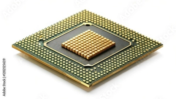 Obraz Microprocessor on White Background