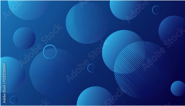 Fototapeta abstract blue gradient geometric shapes background vector illustration modern circles