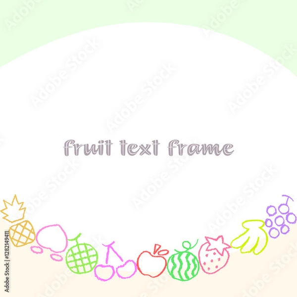 Obraz フルーツのテキストフレーム
