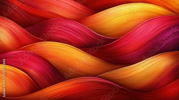 Fototapeta Abstract waves of vibrant, warm colors for use in backgrounds and designs