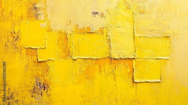 Fototapeta yellow brick wall with vibrant textures, bold and dynamic composition, textured and artistic design, radiant and modern tones
