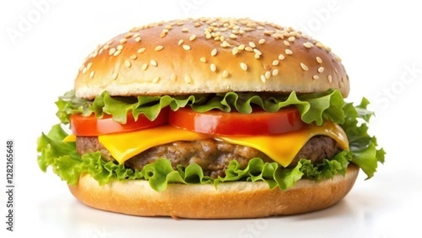 Obraz Cheeseburger on White Background