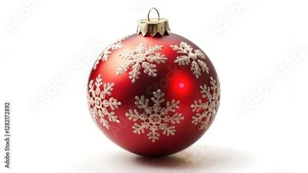 Fototapeta Red Christmas Ornament on White Background