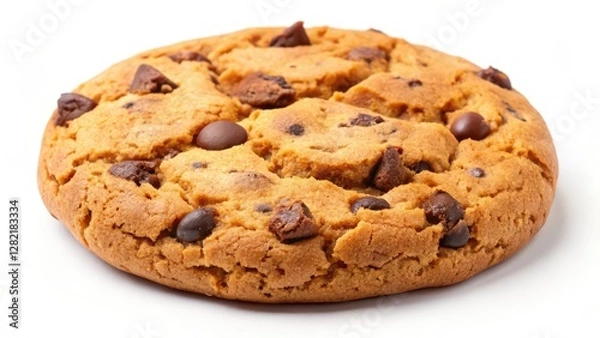 Obraz Chocolate Chip Cookie on White Background