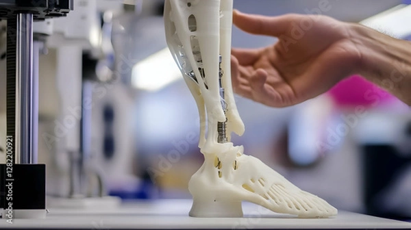 Obraz Medical Technician 3D Printing Prosthetic Limbs in Innovative Digital Manufacturing Process