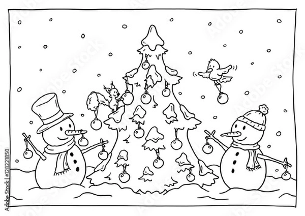 Obraz Ausmalbild Weihnachten