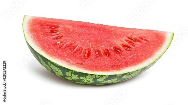 Fototapeta Refreshing Summer Delight Sliced Watermelon Juicy Fruit Segment Healthy Food Fresh Snack Isolated Piece