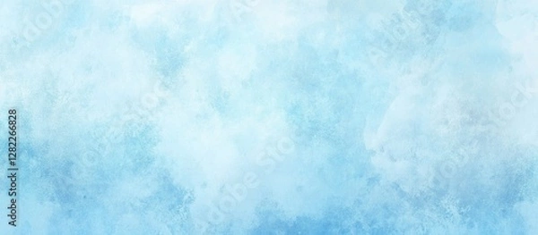 Fototapeta Abstract cerulean blue watercolor wash texture background wallpaper. Copy space, cold ice color art, contemporary artistic backdrop