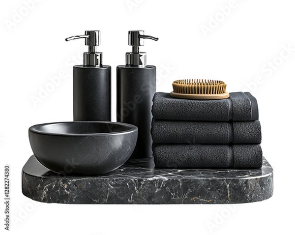 Obraz Stylish Bathroom Accessories on Marble Tray