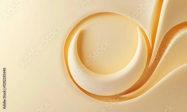 Obraz A yellow background with a curved line that looks like a wave
