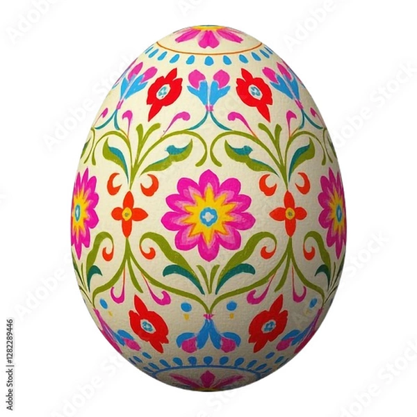 Fototapeta A decorated Easter egg on a white or transparent background, Easte, Happy Easer, Easter Bunny, Easter Sunday.