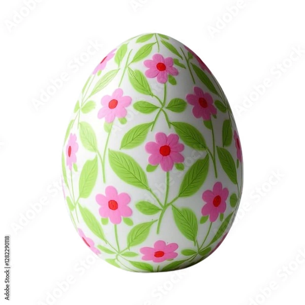 Fototapeta A decorated Easter egg on a white or transparent background, Easte, Happy Easer, Easter Bunny, Easter Sunday.