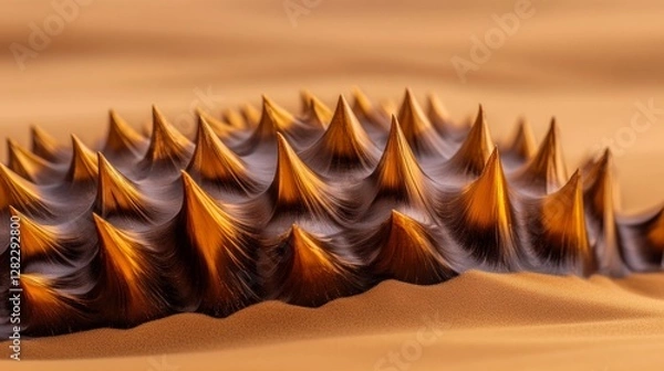 Obraz Golden spikes rise from the sand, a mesmerizing texture and contrast.