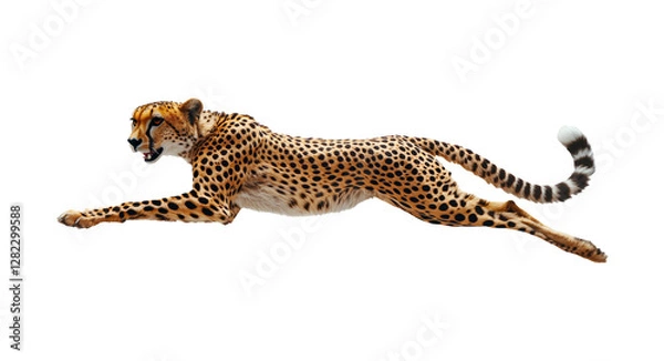 Obraz Cheetah in Motion on Transparent Background