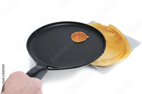 Obraz one small slapjack on  frying pan