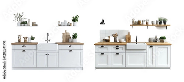 Obraz Modern Kitchen Design on Transparent Background