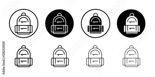 Fototapeta Backpack icon Simple outline vector logo