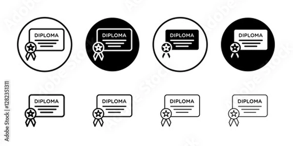 Fototapeta Diploma icon Simple outline vector logo