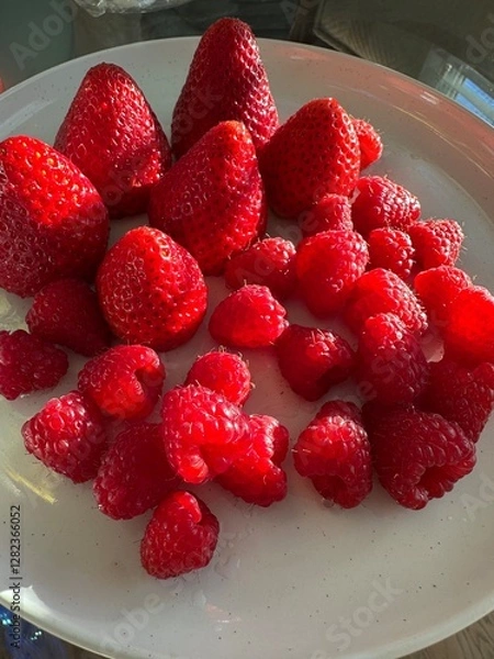 Obraz raspberries on a plate