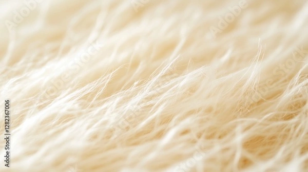 Fototapeta Close-up of intricate felt material showcasing detailed woolen texture and natural fibers in soft cream tones