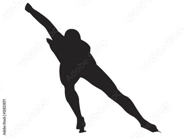 Obraz Silhouette men on skates