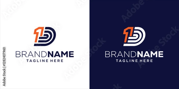 Obraz Creative D1 Fast Logo Design, Design Inspiration, Illustration, Vector