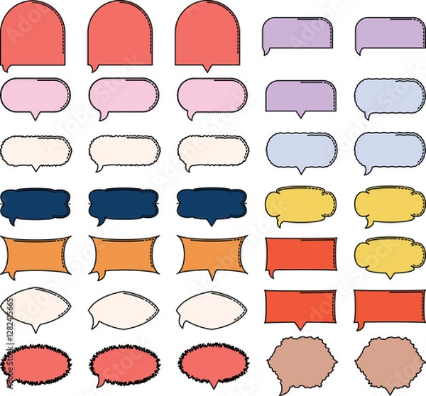 Obraz set of Bubble textbox vector shape 