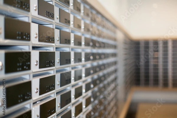 Obraz Mailbox.Modern mailboxes in condominium.