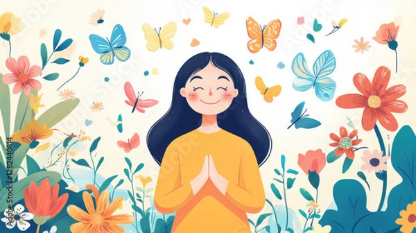 Fototapeta Happiness is letting go, A high-fidelity image representing the concept of letting go of limiting beliefs for personal growth.