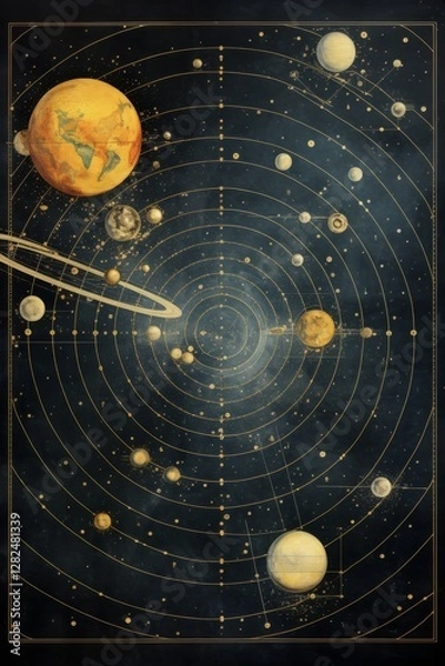 Fototapeta Ancient celestial map
