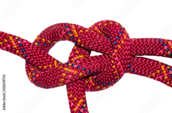 Obraz bowline knot red rope.